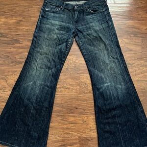 7 For All Mankind Blue Flare & Wide Leg Jeans